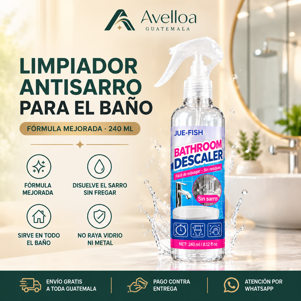 Espuma antisarro para baño — Avelloa Guatemala